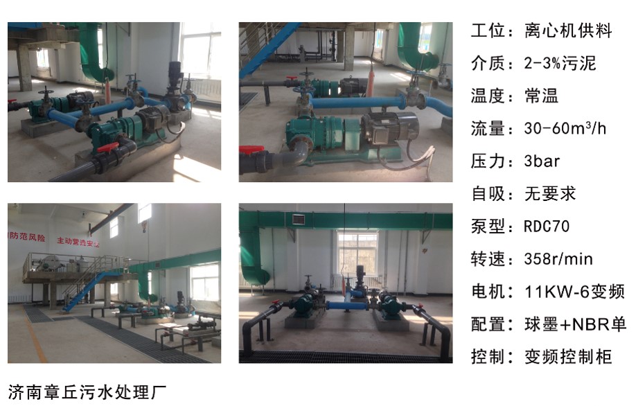 章丘污水處理廠----離心機供料泵